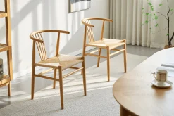 Outlet Nimara Naomi spisebordsstol i bøg med fletsæde