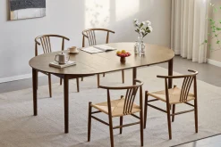 Clearance Nimara Naomi spisebordsstol i røget bøg med fletsæde