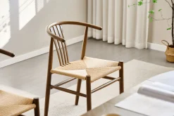 Clearance Nimara Naomi spisebordsstol i røget bøg med fletsæde