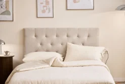 Best Nimara Nia sengegavl 140x63 cm i beige tekstil