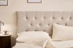 Best Nimara Nia sengegavl 140x63 cm i beige tekstil