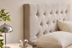 Best Nimara Nia sengegavl 140x63 cm i beige tekstil