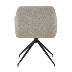 Outlet Nimara Ofelia Spisebordsstol - Beige Boucle Med Drejefunktion 360 Grader