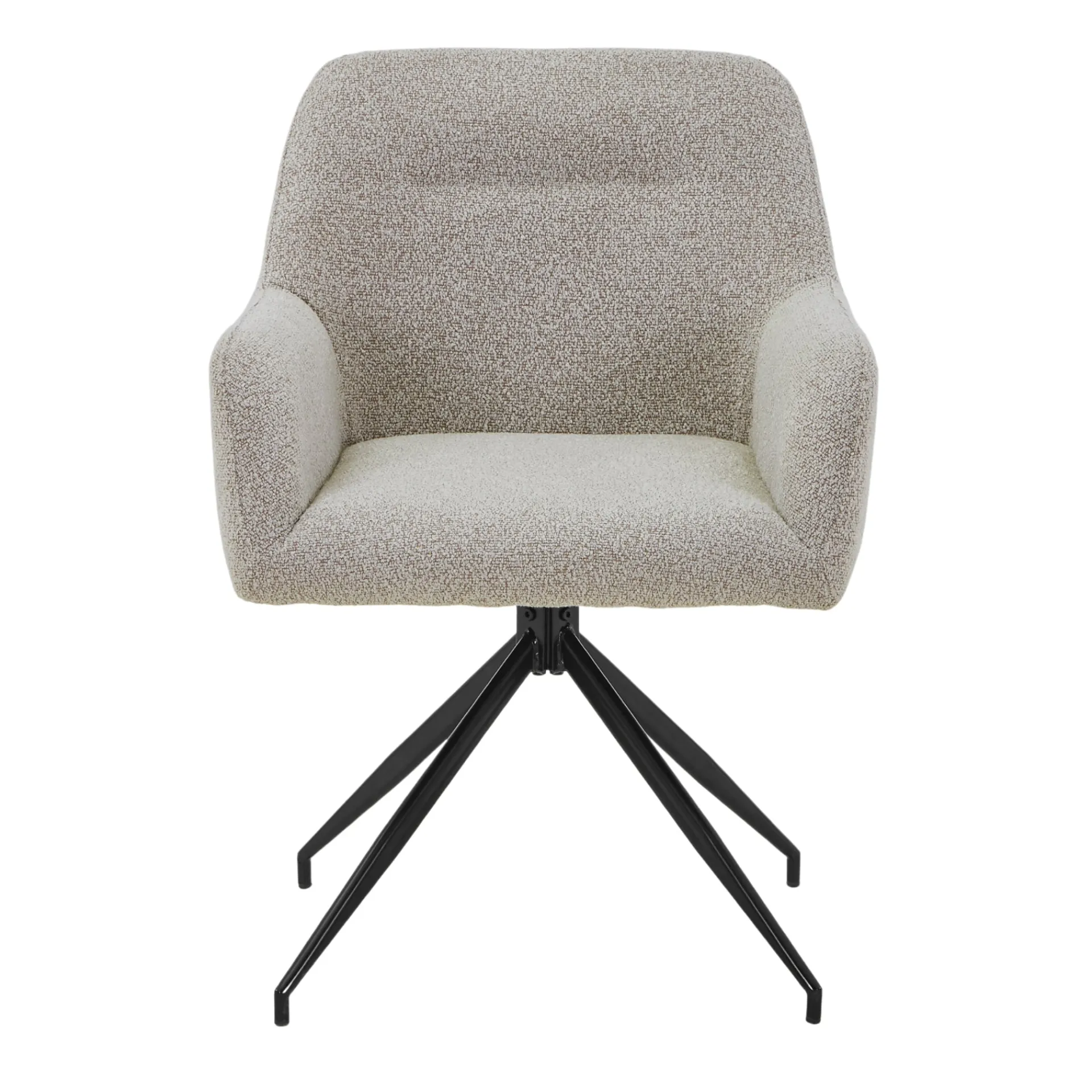 Outlet Nimara Ofelia Spisebordsstol - Beige Boucle Med Drejefunktion 360 Grader