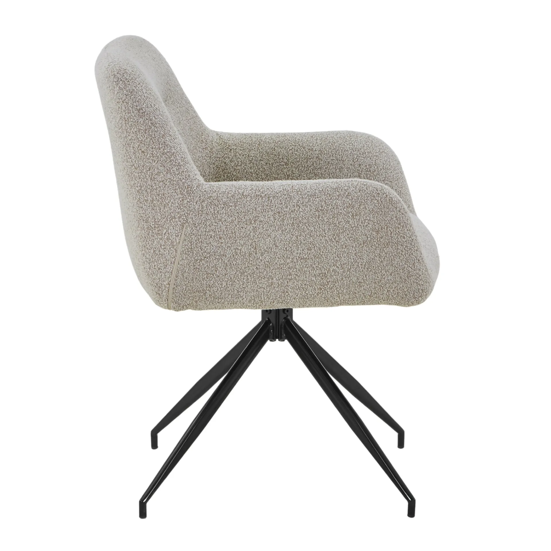 Outlet Nimara Ofelia Spisebordsstol - Beige Boucle Med Drejefunktion 360 Grader