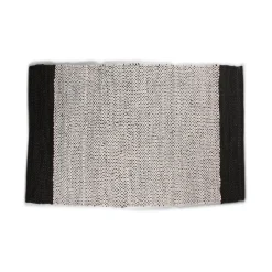 Hot Nimara Parma tæppe - Grå/sort læder 90x60 cm