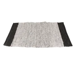 Hot Nimara Parma tæppe - Grå/sort læder 90x60 cm