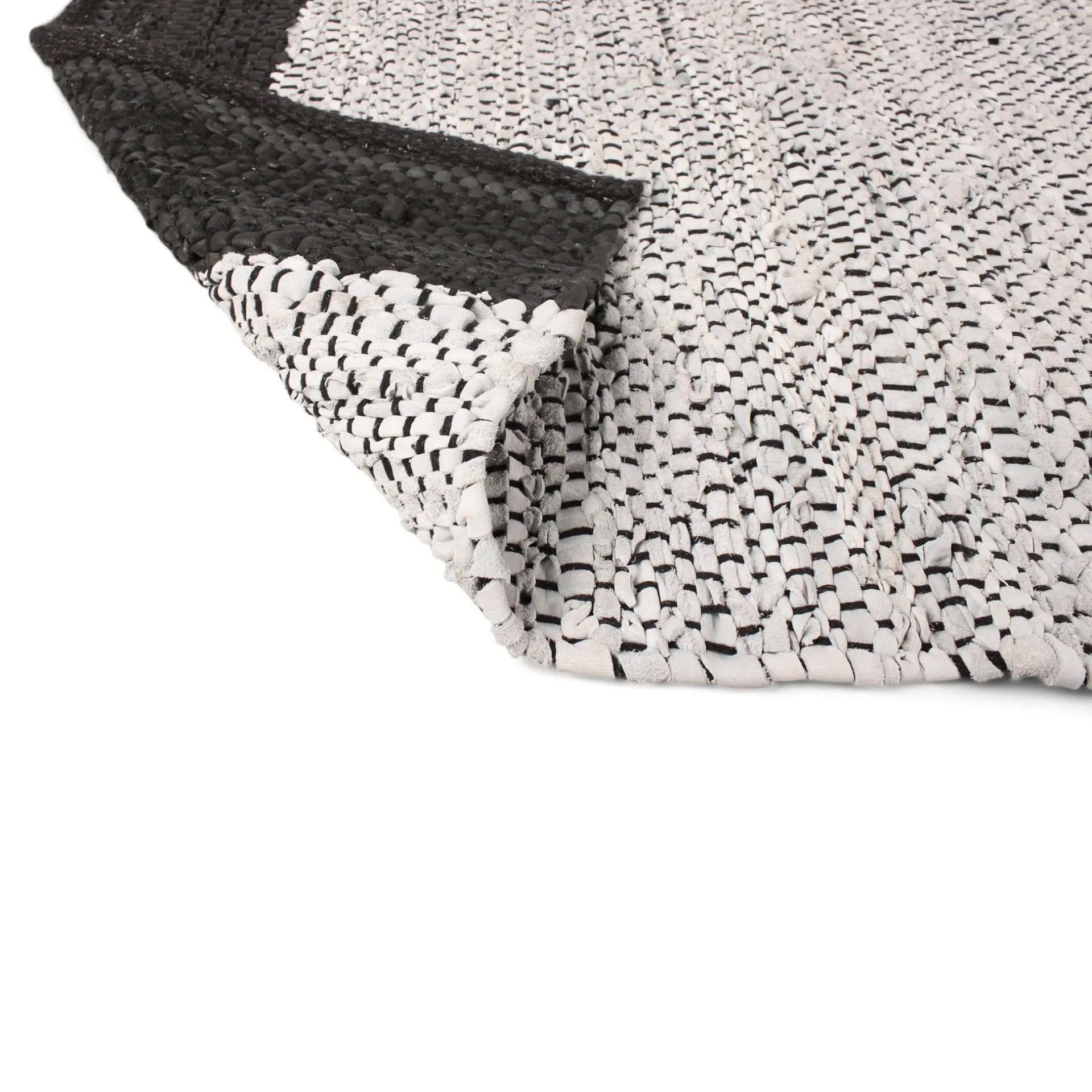 Hot Nimara Parma tæppe - Grå/sort læder 90x60 cm