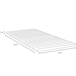 Outlet Nimara Premium Aksel hvid topmadras i memoryskum 90x200x7 cm