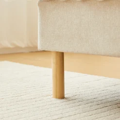 Outlet Nimara Premium boxmadras seng i beige med 90x200 cm med 7 cm topmadras i memoryskum ekskl. ben