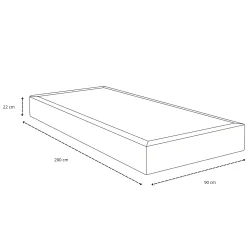 Outlet Nimara Premium boxmadras seng i beige med 90x200 cm med 7 cm topmadras i memoryskum ekskl. ben