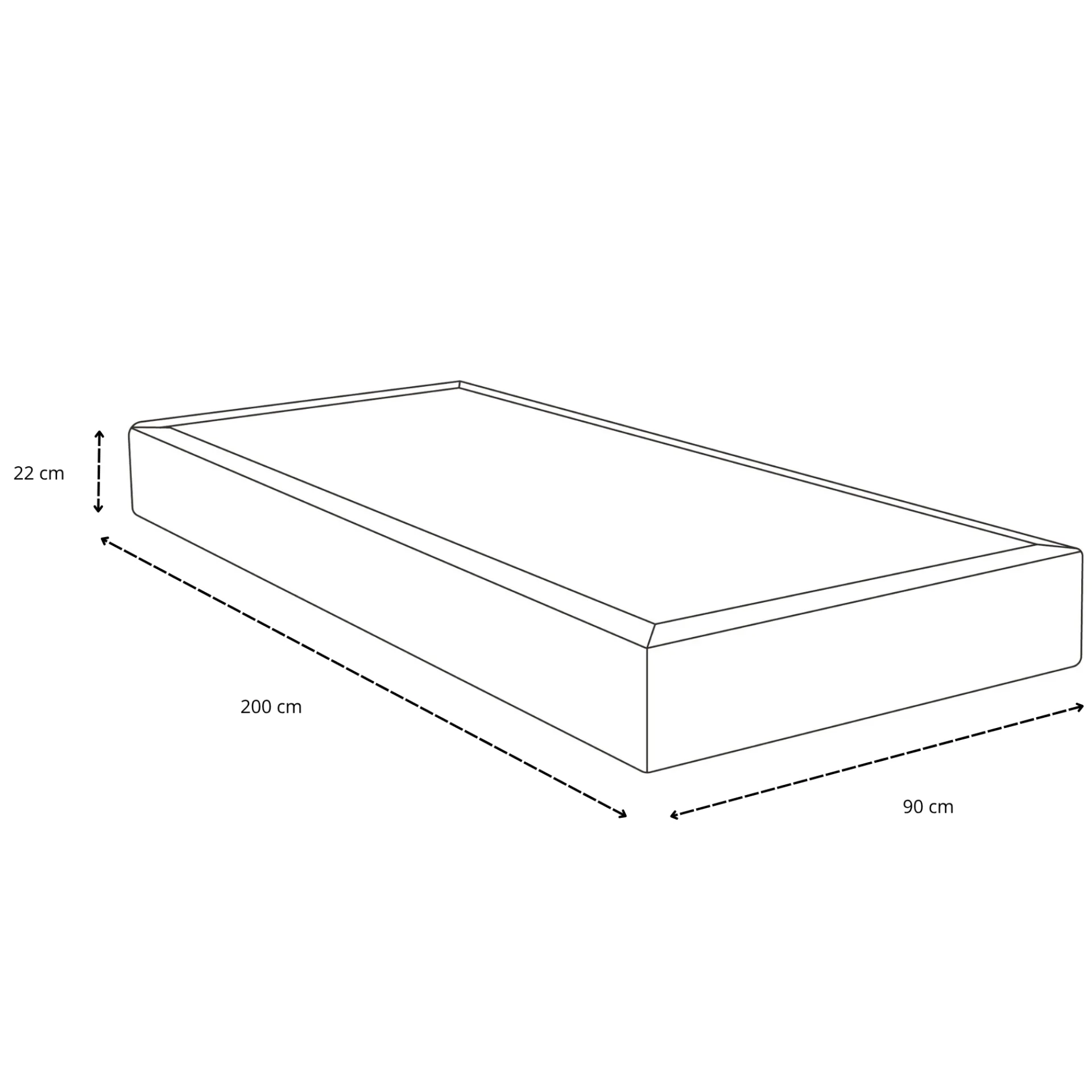 Outlet Nimara Premium boxmadras seng i beige med 90x200 cm med 7 cm topmadras i memoryskum ekskl. ben