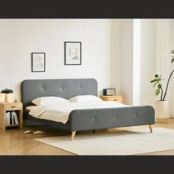 Outlet Nimara Premium Christian seng i grå 180x200 cm inkl. sengelameller og madrasser