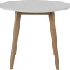 Nimara Raven hvidt rundt spisebord i birk Ø90 cm