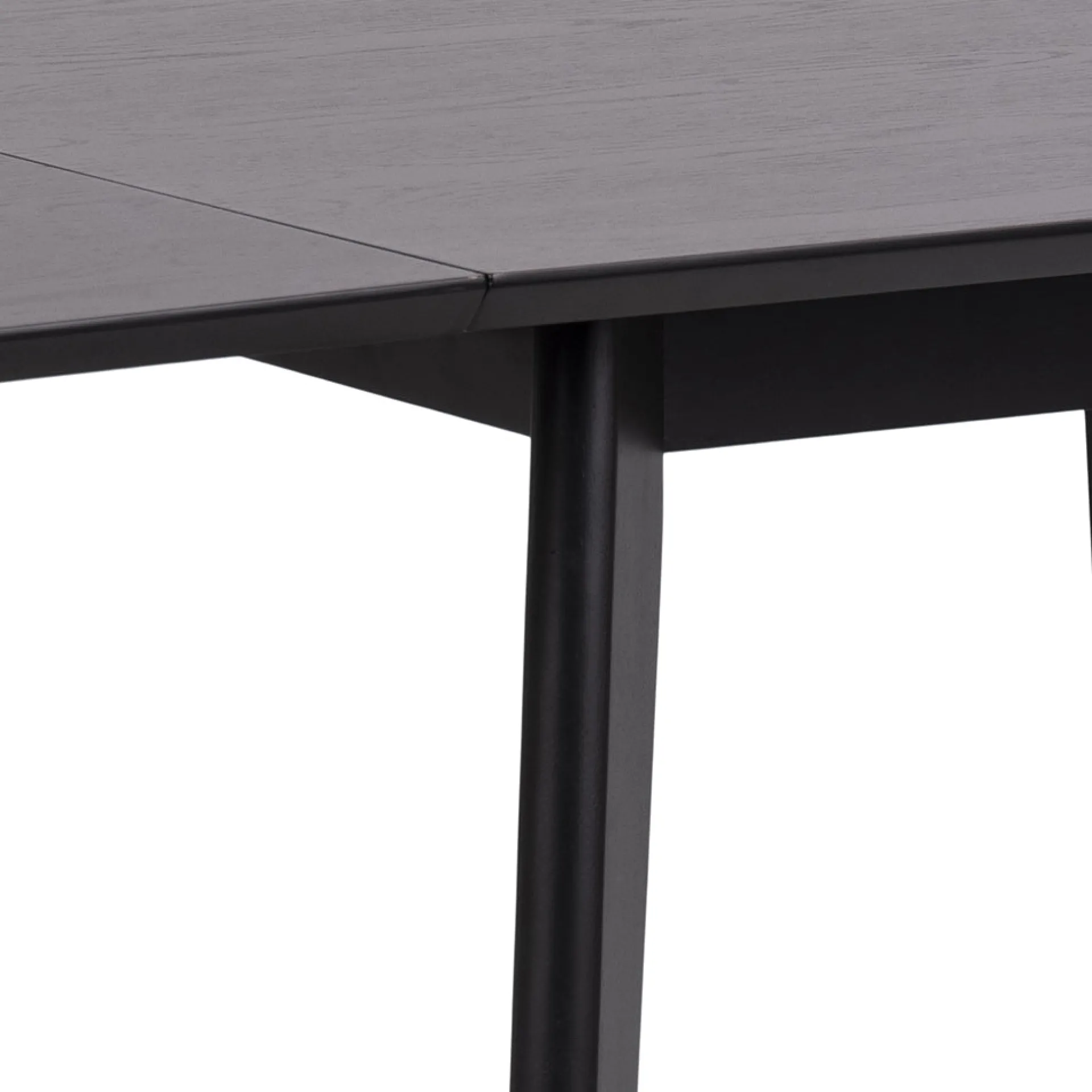 Clearance Nimara Rickie - Sort klap ud spisebord med tillægsplade i sortlakeret egefiner - 80/120 x 80 cm