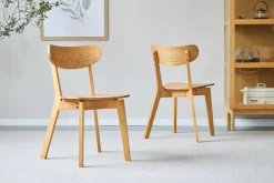 Clearance Nimara Rory spisebordsstol - Træstol i egetræsfiner