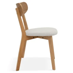 Outlet Nimara Rory spisebordsstol - Træstol i eg med polstret sæde