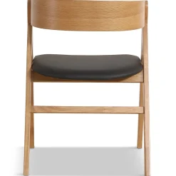 New Nimara Samantha træstol i eg med sort PU sæde