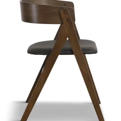Clearance Nimara Samantha træstol i røget eg med sort PU sæde