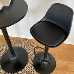 New Nimara Sandie barstol med justerbar højde - sort plast