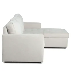 Discount Nimara Sinus beige sovesofa med vendbar chaiselong og opbevaring