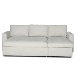 Discount Nimara Sinus beige sovesofa med vendbar chaiselong og opbevaring