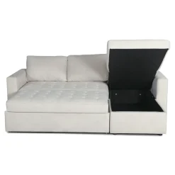 Discount Nimara Sinus beige sovesofa med vendbar chaiselong og opbevaring