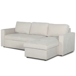 Discount Nimara Sinus beige sovesofa med vendbar chaiselong og opbevaring