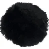 Online Nimara Sort rund lammeskindshynde i sort Ø35 cm Imiteret