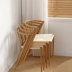 Clearance Nimara Spisebordssæt - Lewis lamel spisebord Ø120 cm med udtræk i egefiner + 6 x Bella spisebordsstole i egelook