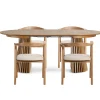 Online Nimara Spisebordssæt - Lewis lamel spisebord Ø120 cm med udtræk i egefiner + 4 x Jocelyn spisebordsstole i eg