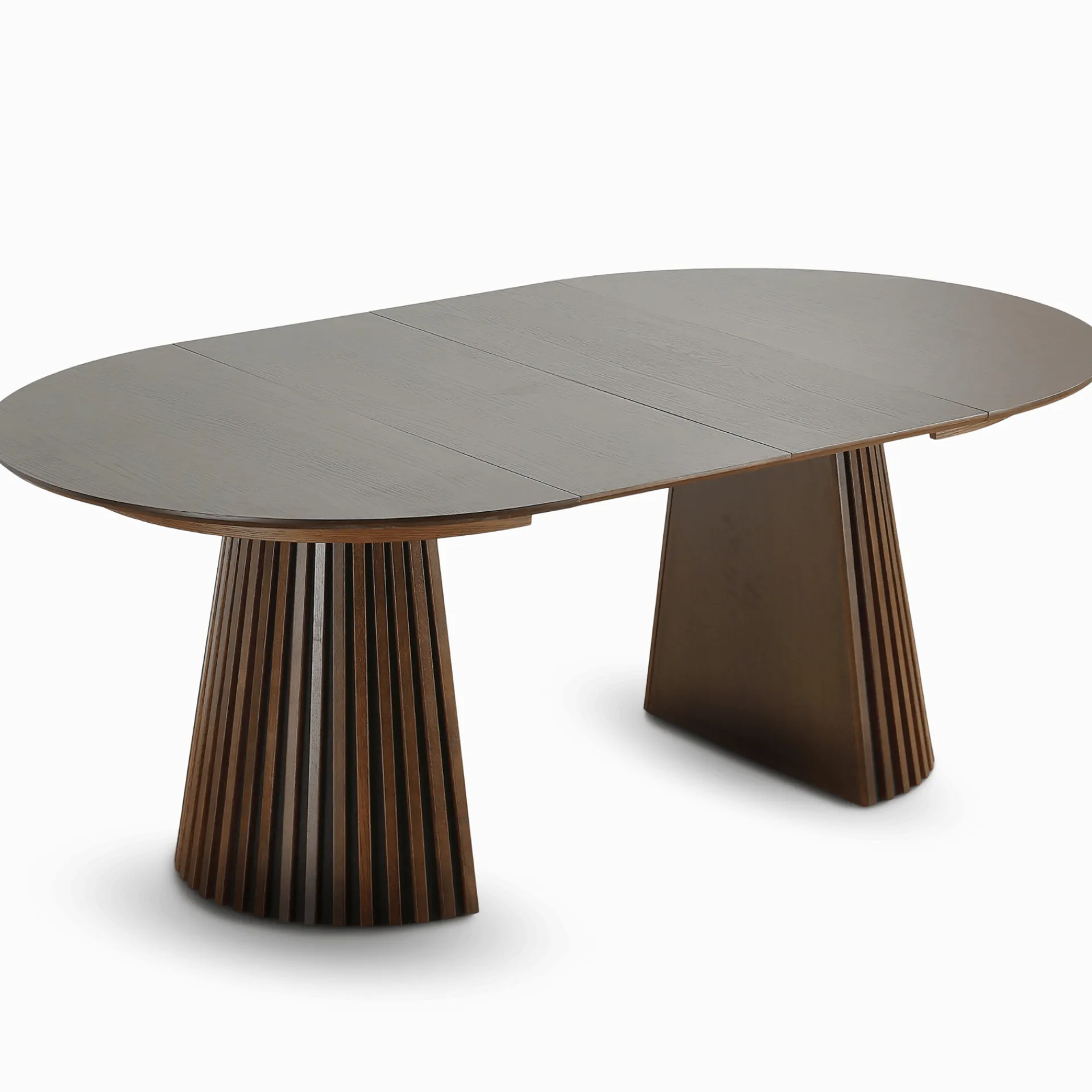 Online Nimara Spisebordssæt - Lewis lamel spisebord Ø120 cm med udtræk i røget egefiner + 4 x Jocelyn spisebordsstole i røget eg