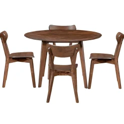 Hot Nimara Spisebordssæt - Miles rundt spisebord Ø120 cm (Røget Egefiner) + 4x Rory spisebordsstole i røget egelook