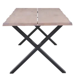 Hot Nimara Susan plankebord - 200x95 cm - i hvidolieret eg med krydsben - (Forberedt til tillægsplader)