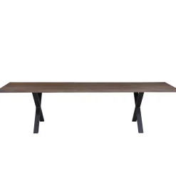 Discount Nimara Susan plankebord - 300x95 cm - i smoked eg med krydsben - (Forberedt til tillægsplader)