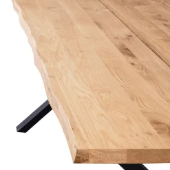 Nimara Susan plankebord - 240x95 cm - naturligt olieret eg med krydsben (Forberedt til tillægsplader)