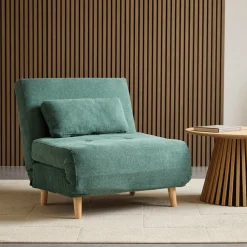 Best Nimara Thalia foldbar sovesofa i grøn tekstil