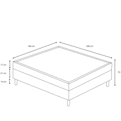 Online Nimara Theodor kontinentalseng i beige 180x200 cm inkl. chrome ben
