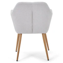 Outlet Nimara Vanessa spisebordsstol med armlæn - beige tekstil og egelook