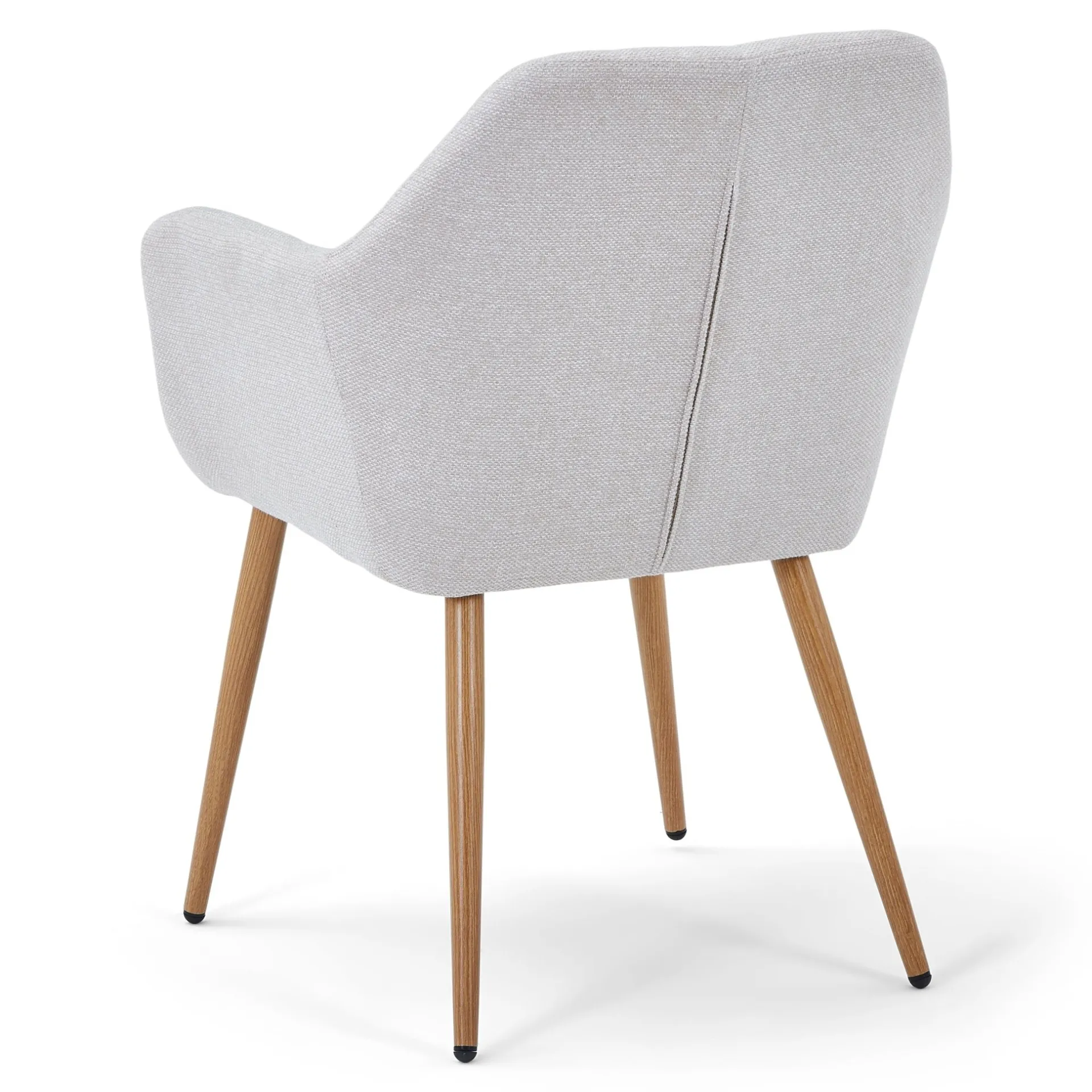 Outlet Nimara Vanessa spisebordsstol med armlæn - beige tekstil og egelook