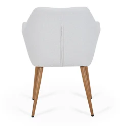 Hot Nimara Vanessa spisebordsstol med armlæn - hvid boucle og egelook